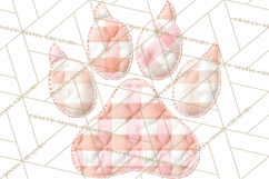 Quilted Patchwork Puppy Paw Prints Clipart, Colorful Dog PNG Product Image 5