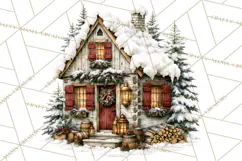 Snowman Christmas Market Clipart, Vintage Christmas Png Product Image 2