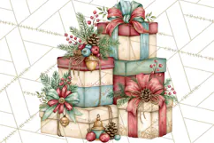 Vintage Christmas Decorative Elements PNG Clipart Product Image 3