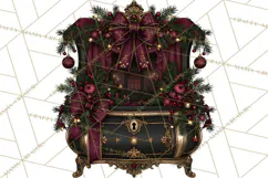 Victorian Gothic Christmas Clipart PNG, Gothic Christmas Product Image 4