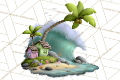 Colorful Beach Lizard Tropical Summer Clipart PNG Product Image 4