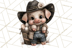 Western Easter Animals Clipart Cowboy Bunny Farm PNG Product Image 4