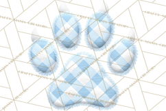 Quilted Patchwork Puppy Paw Prints Clipart, Colorful Dog PNG Product Image 2