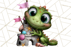 Colorful Beach Lizard Tropical Summer Clipart PNG Product Image 2