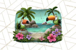 Colorful Beach Lizard Tropical Summer Clipart PNG Product Image 2