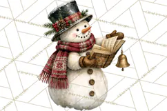 Snowman Christmas Market Clipart, Vintage Christmas Png Product Image 3