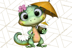 Colorful Beach Lizard Tropical Summer Clipart PNG Product Image 4