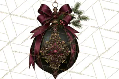 Victorian Gothic Christmas Clipart PNG, Gothic Christmas Product Image 2