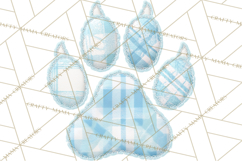 Quilted Patchwork Puppy Paw Prints Clipart, Colorful Dog PNG Product Image 2