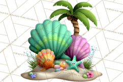 Colorful Beach Lizard Tropical Summer Clipart PNG Product Image 2