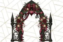 Victorian Gothic Christmas Clipart PNG, Gothic Christmas Product Image 3