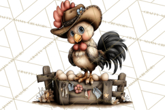 Western Easter Animals Clipart Cowboy Bunny Farm PNG Product Image 3