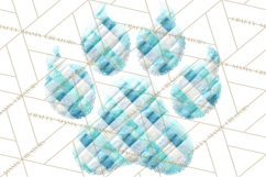 Quilted Patchwork Puppy Paw Prints Clipart, Colorful Dog PNG Product Image 3