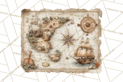 Rustic Nautical Lost Treasure Pirate Clipart PNG Product Image 4