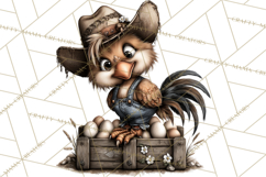 Western Easter Animals Clipart Cowboy Bunny Farm PNG Product Image 4