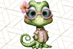 Colorful Beach Lizard Tropical Summer Clipart PNG Product Image 5