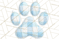 Quilted Patchwork Puppy Paw Prints Clipart, Colorful Dog PNG Product Image 5