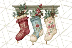 Vintage Christmas Decorative Elements PNG Clipart Product Image 2
