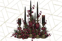 Victorian Gothic Christmas Clipart PNG, Gothic Christmas Product Image 2