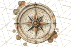 Rustic Nautical Lost Treasure Pirate Clipart PNG Product Image 2