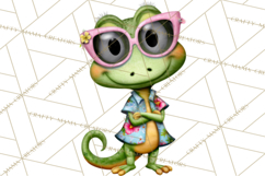 Colorful Beach Lizard Tropical Summer Clipart PNG Product Image 3