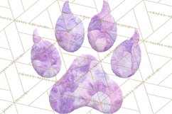 Quilted Patchwork Puppy Paw Prints Clipart, Colorful Dog PNG Product Image 4