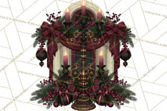 Victorian Gothic Christmas Clipart PNG, Gothic Christmas Product Image 5