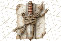 Rustic Nautical Lost Treasure Pirate Clipart PNG Product Image 5