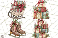 Vintage Christmas Decorative Elements PNG Clipart Product Image 1