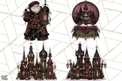 Victorian Gothic Christmas Clipart PNG, Gothic Christmas Product Image 1