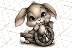 Western Easter Animals Clipart Cowboy Bunny Farm PNG Product Image 3