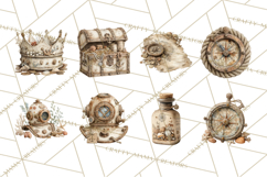 Rustic Nautical Lost Treasure Pirate Clipart PNG Product Image 2