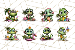 Colorful Beach Lizard Tropical Summer Clipart PNG Product Image 3