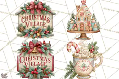Vintage Christmas Decorative Elements PNG Clipart Product Image 1
