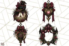 Victorian Gothic Christmas Clipart PNG, Gothic Christmas Product Image 1