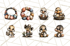 Western Easter Animals Clipart Cowboy Bunny Farm PNG Product Image 5