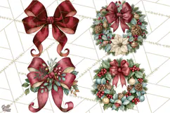 Vintage Christmas Decorative Elements PNG Clipart Product Image 1