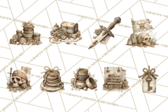 Rustic Nautical Lost Treasure Pirate Clipart PNG Product Image 7
