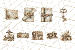 Rustic Nautical Lost Treasure Pirate Clipart PNG Product Image 8
