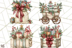 Vintage Christmas Decorative Elements PNG Clipart Product Image 1