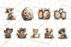 Western Easter Animals Clipart Cowboy Bunny Farm PNG Product Image 8