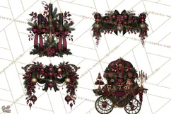 Victorian Gothic Christmas Clipart PNG, Gothic Christmas Product Image 1