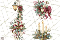 Vintage Christmas Decorative Elements PNG Clipart Product Image 1