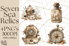 Rustic Nautical Lost Treasure Pirate Clipart PNG Product Image 1