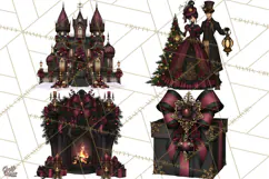 Victorian Gothic Christmas Clipart PNG, Gothic Christmas Product Image 1