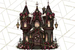 Victorian Gothic Christmas Clipart PNG, Gothic Christmas Product Image 5