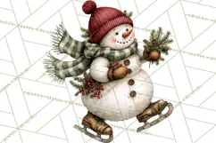 Snowman Christmas Market Clipart, Vintage Christmas Png Product Image 5