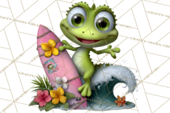 Colorful Beach Lizard Tropical Summer Clipart PNG Product Image 4