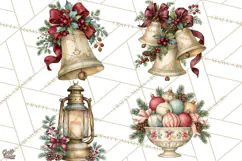 Vintage Christmas Decorative Elements PNG Clipart Product Image 1