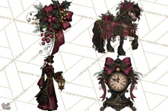 Victorian Gothic Christmas Clipart PNG, Gothic Christmas Product Image 1